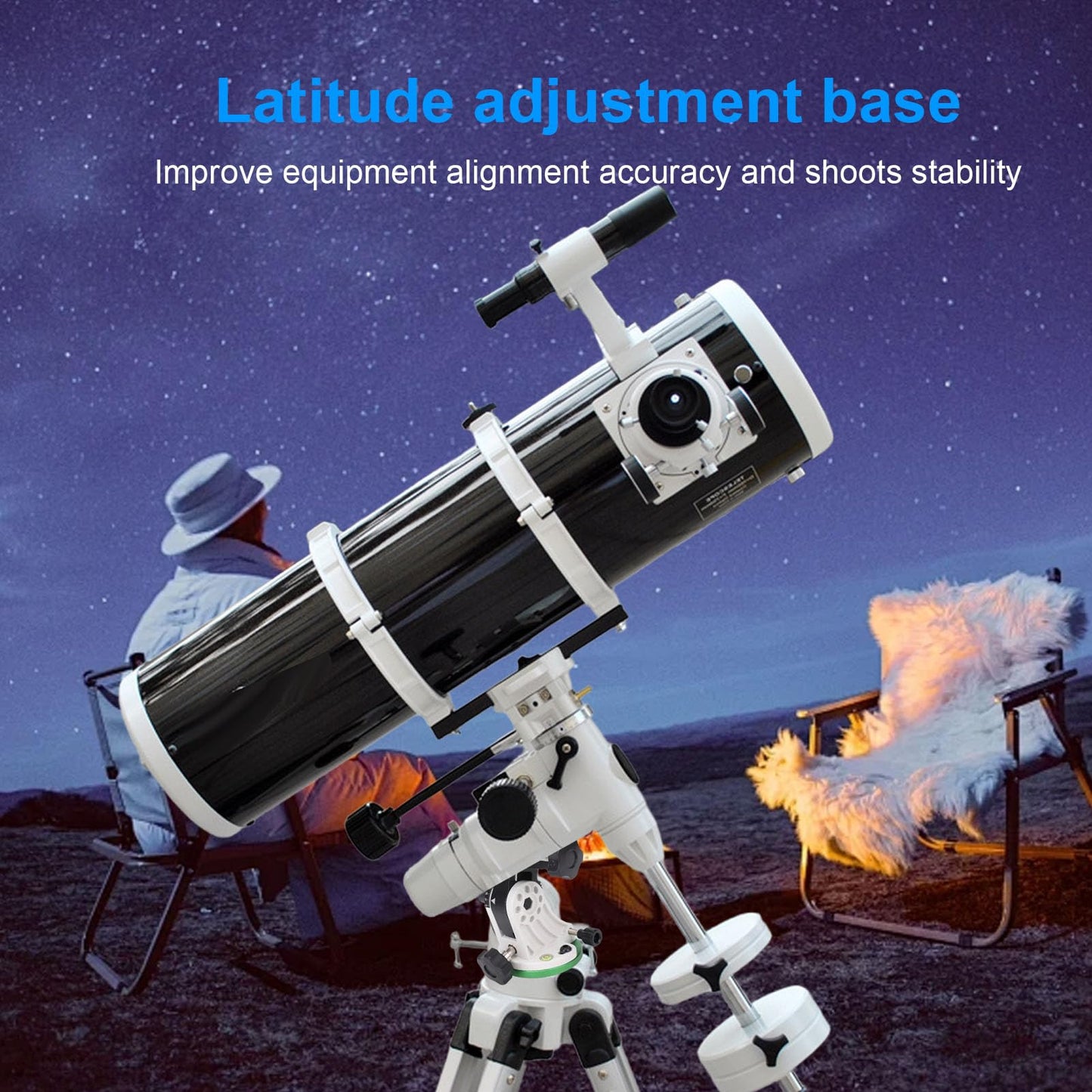 Latitude Adjustment Base, Precision Aluminum Alloy Telescope Mount with 90° Adjustable Knob for Astronomy Enthusiasts and Astrophotographers