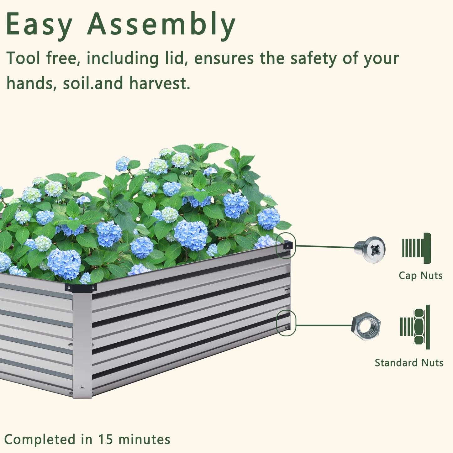 DIIYIV 2PCS 12x4x1FT Galvanized Raised Garden Bed Kit,Vegetable Boxes-Rectangle Metal Flower Box,Large Planter Raised Beds Outdoor Garden for Planting,Fruit,Herb-Silver