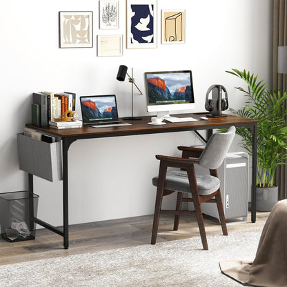 Tangkula 60" Conference Desk Set of 6, Modern Boardroom Desk with Storage Bag, Headphone Hook, Sturdy Metal Frame, Rectangular Seminar Table with Charging Station