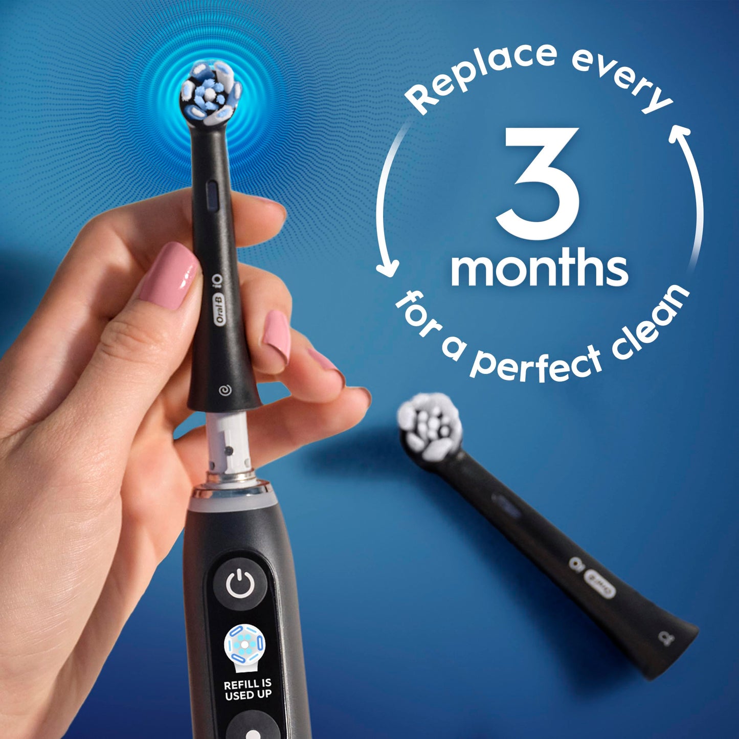 Oral-B iO Series Ultimate Clean Electric Toothbrush Replacement Brush Heads for an Oral-B Electric Toothbrush, 2 count, White