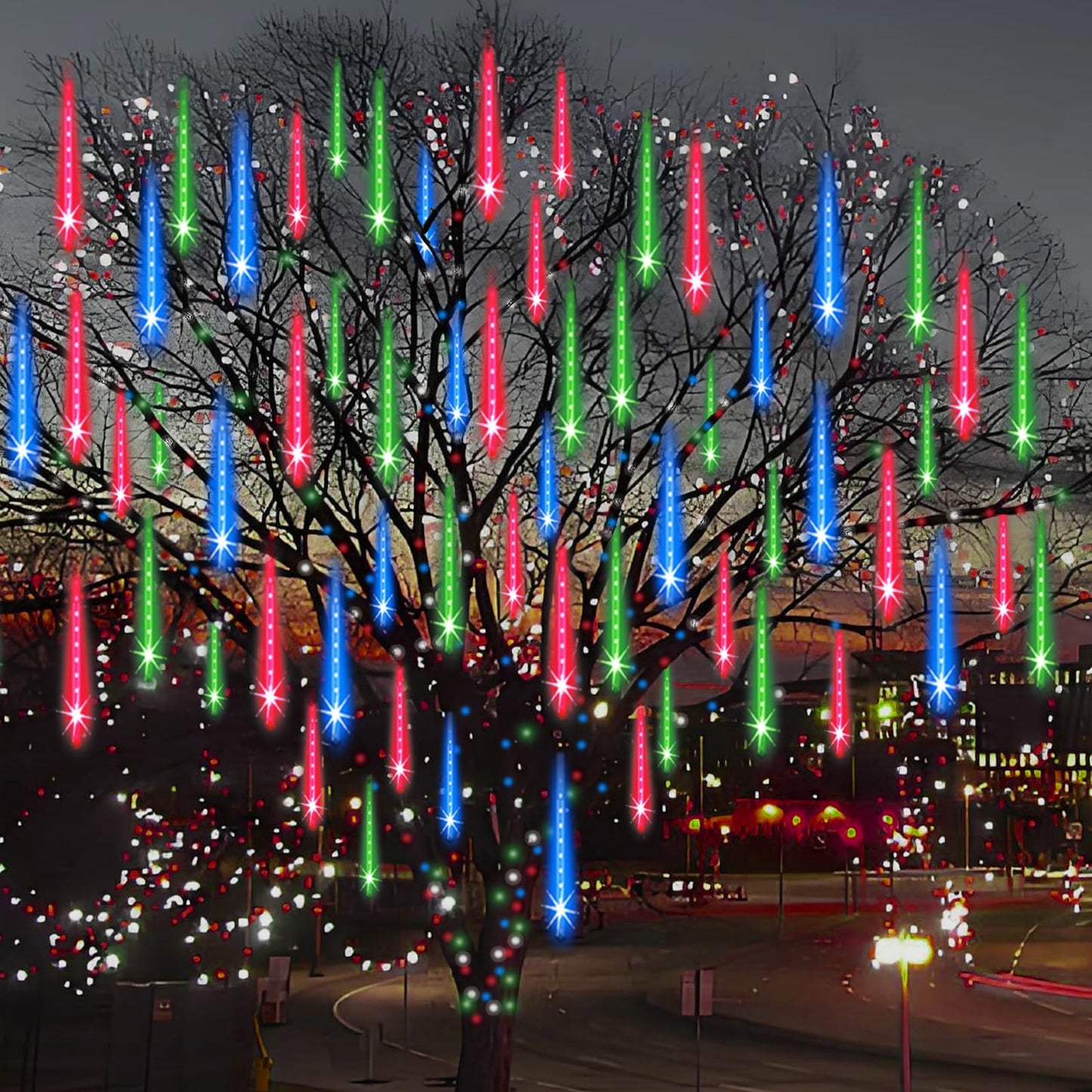 Adecorty Christmas Lights Outdoor Tree Cascading Icicle Light UL Certified