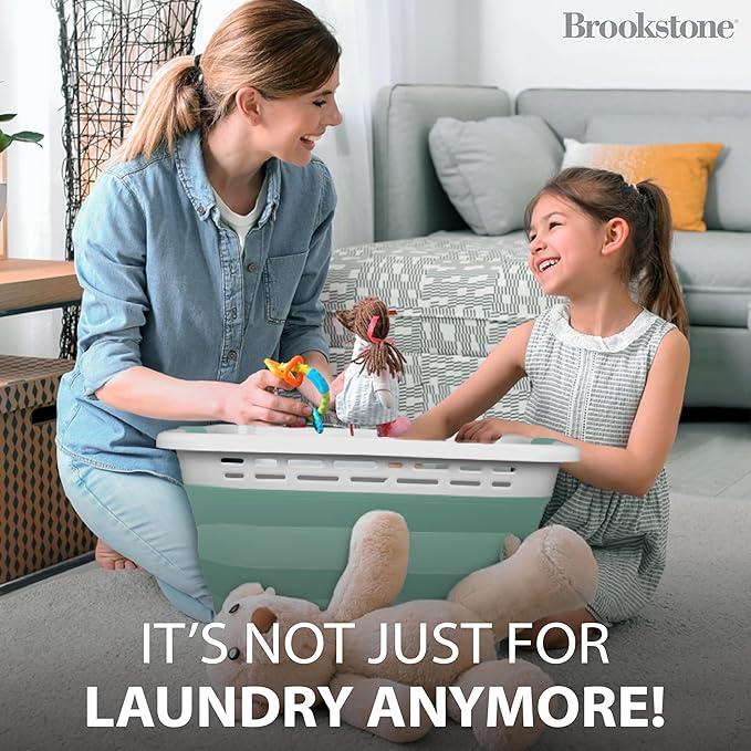 BROOKSTONE 11 GALLON XL 24" Collapsible Laundry Basket & Clothes Hamper
