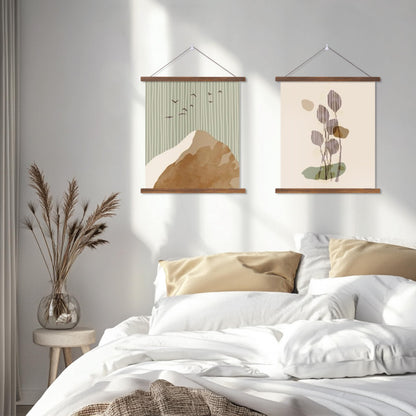 HEART ART Magnetic Poster Hanger Frame,18x24,18x20,18x12 Poster Frame Wood Wooden Magnet Hanging Kit for Walls Map Canvas Artwork (Teak Wood,2 PACK)