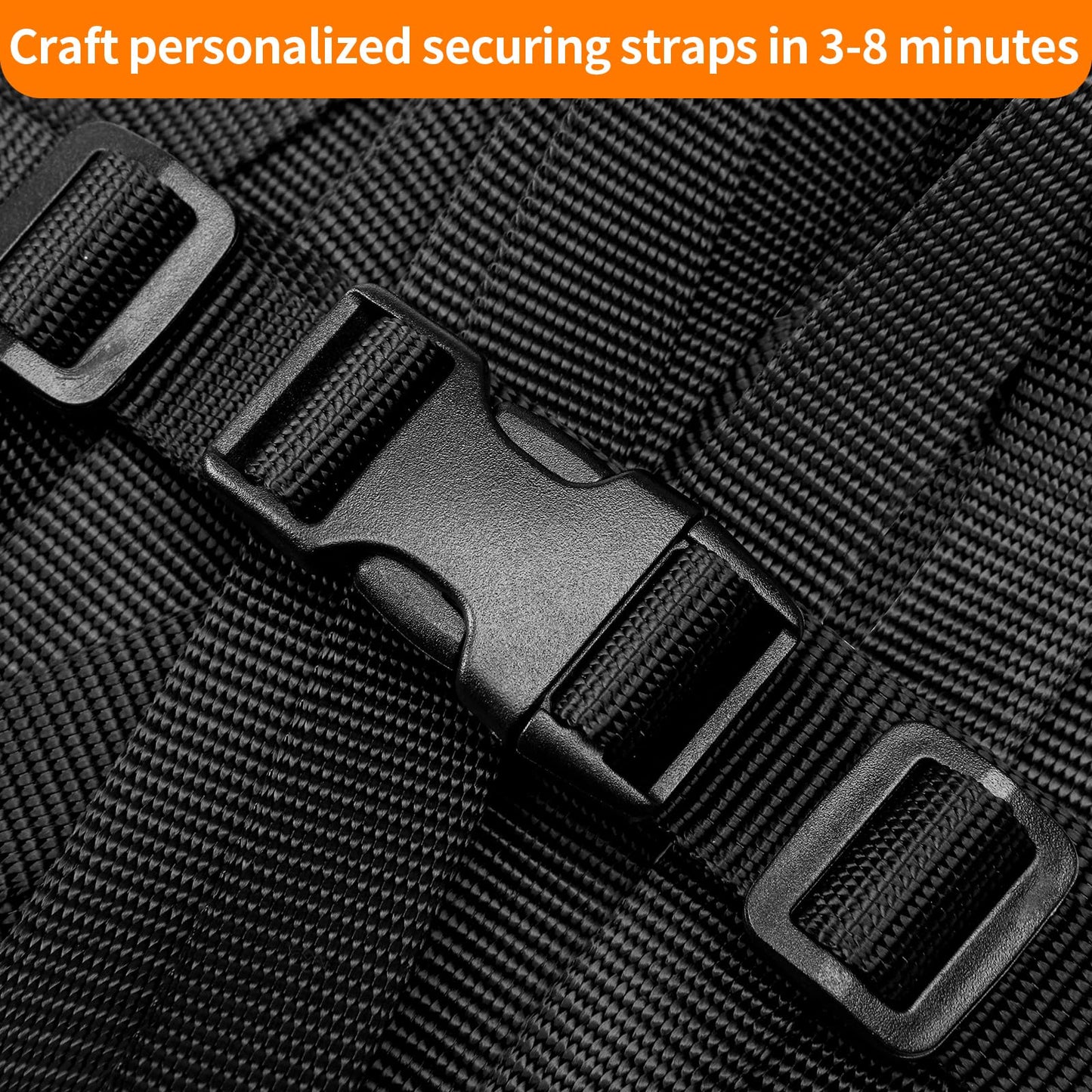 BEYOURD 3/4" Buckles and Straps Set: 6 Yards of Thick Nylon Webbing, 6-Pack Quick Side Release Adjustable Plastic Buckles, 12 Tri-Glide Slide Clips(3/4 Inch Combo Set)