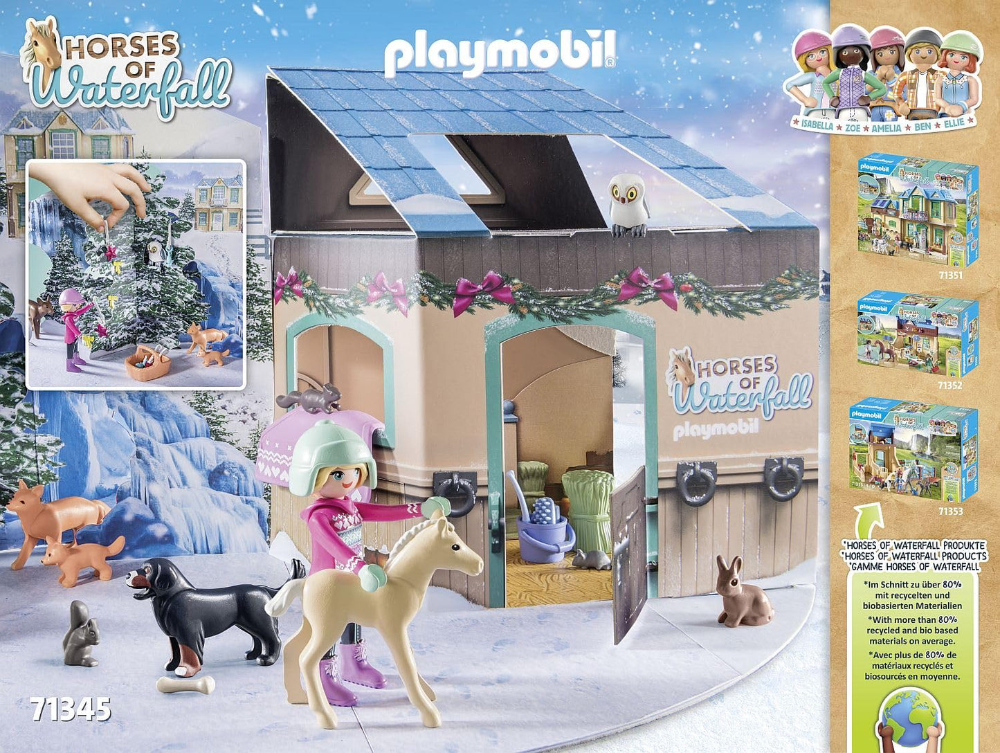 Playmobil 71345 Advent Calendar - Christmas Sleigh Ride, Countdown to Christmas, Includes 24 doors to open each day in December, Christmas toy for children ages 4 years+