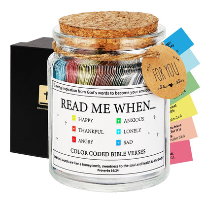 Bible Verse Jar,Scripture Prayer Cards Holy Read Me When Bible Verses Jar,Religious Communion Confirmation Baptisms Christian Gifts for Women Men Teen Girls,Birthday Gifts for Women Mom Teens Friends
