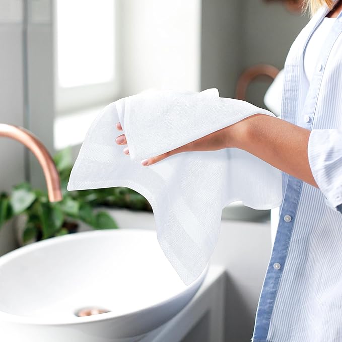 GLAMBURG Ultra Soft 6-Piece Hand Towel Set 16x28-100% Ringspun Cotton