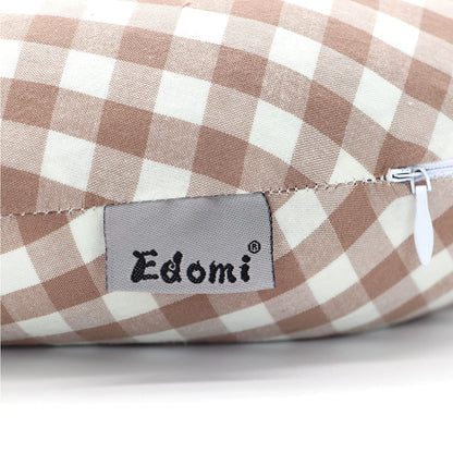 Buckwheat U-Shaped Neck Pillow Adjustable Buckwheat Hull Pillow with Pillowcase, Neck Support and Shoulder Relax Cervical Pillow (12x12 inch, Grey)
