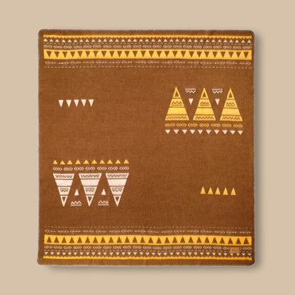 Netbors 100% New Zealand Wool Luxury Throw Blanket, Super Soft Warm Durable for Outdoor Camping and Home Use, Decorative Tribal Blanket for Sofa and Bed, Yellow Totem, 60x70 Inches