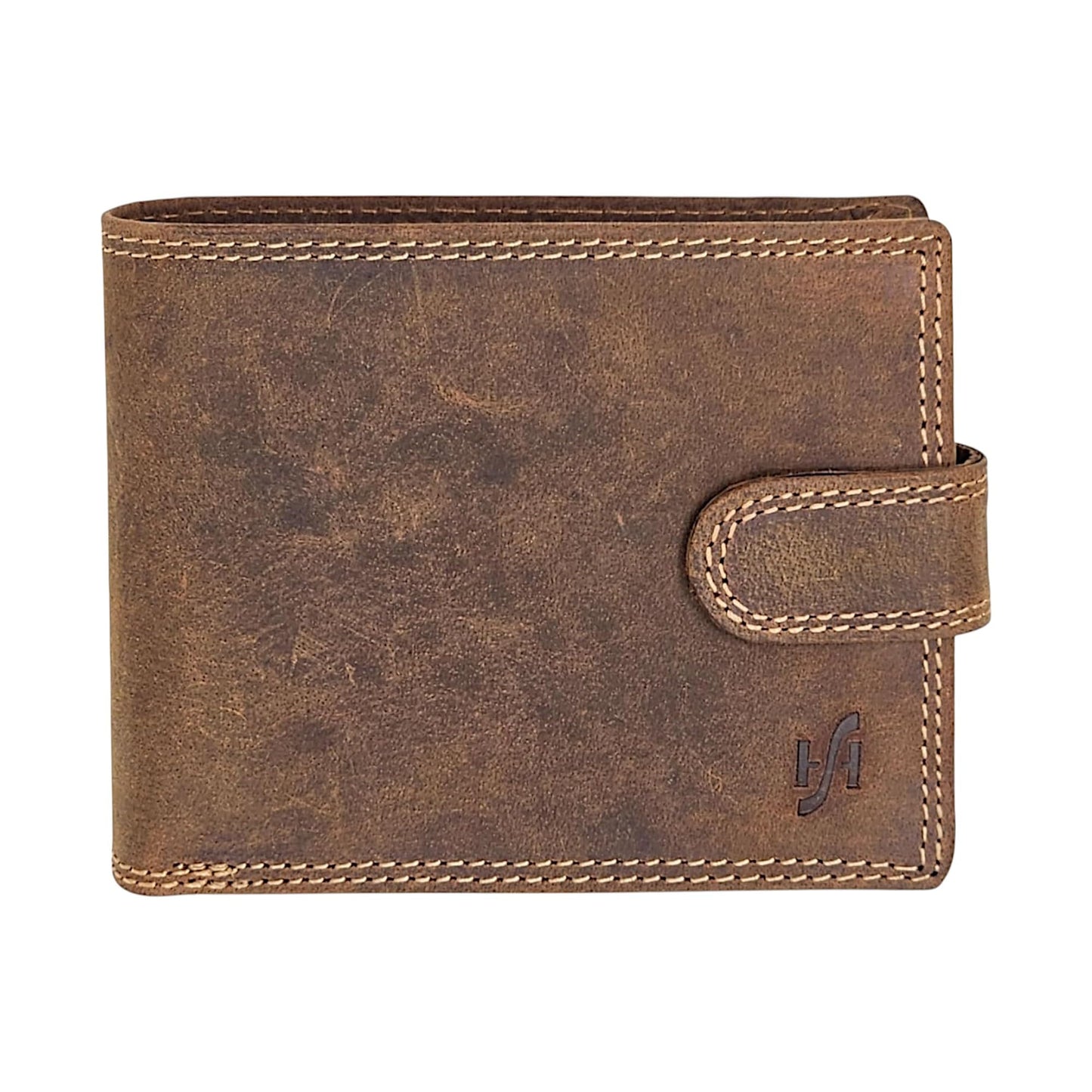 STARHIDE Handmade Wallets for Men UK | Genuine Distressed Hunter Leather | RFID Blocking Notecase Wallet | Coins and Id Card Holder | 710 (Brown)