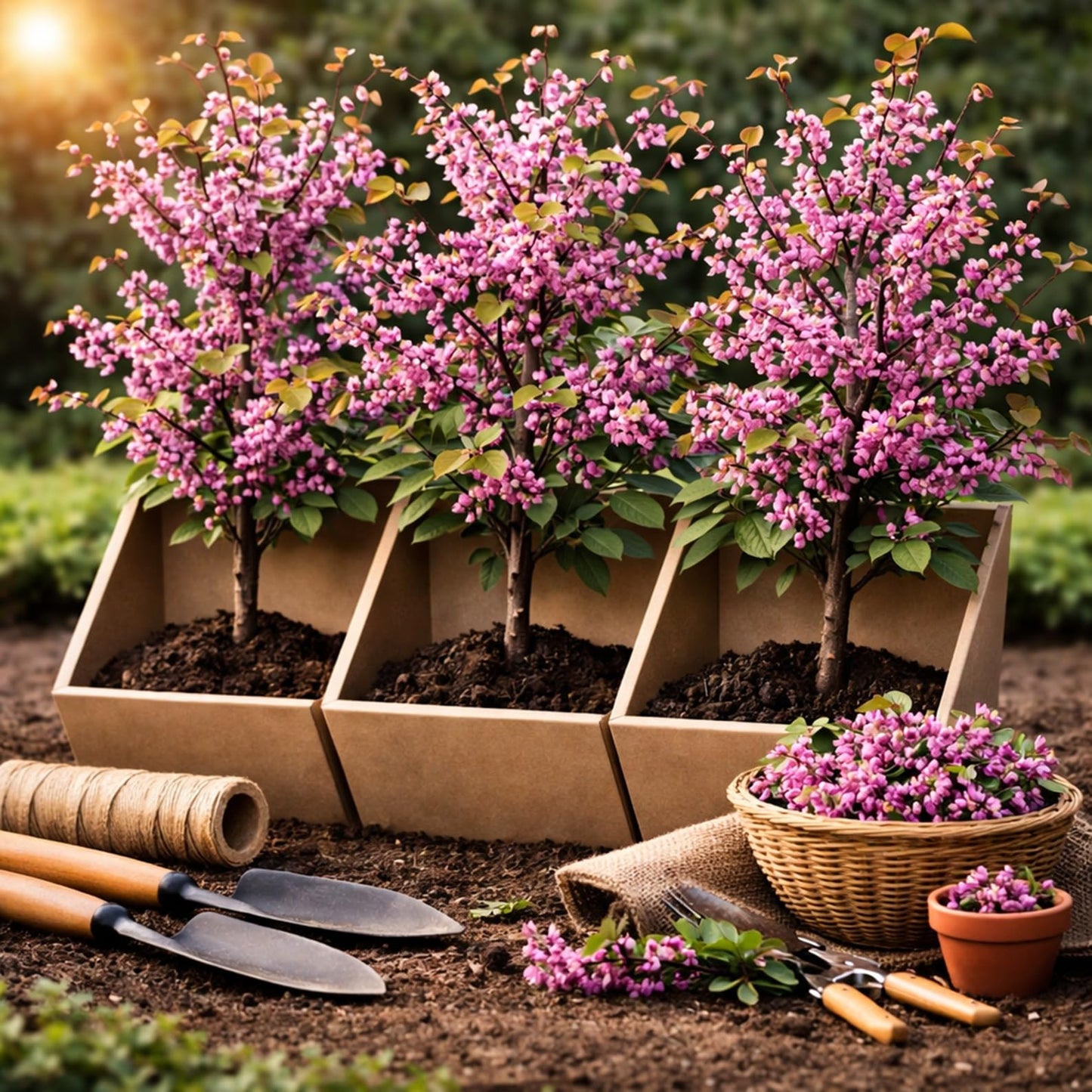 3 Eastern Redbud Tree (Cercis Canadensis) Live Plant – Brilliant Pink Spring Blooms, Hardy Ornamental Flowering Tree, Perfect for Landscapes, Yards & Gardens (3 Live Trees)