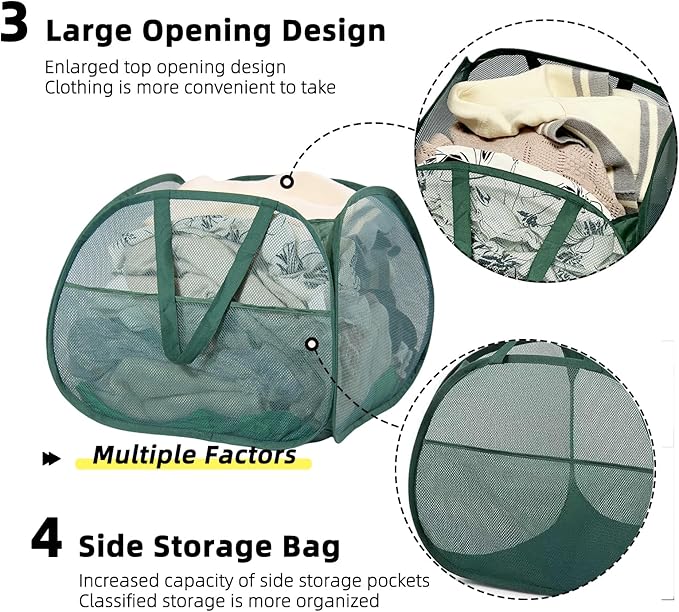 Collapsible Laundry Basket, 90L Foldable Pop-up Laundry Hamper