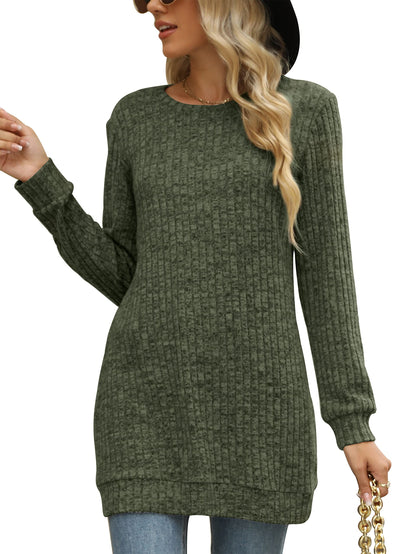 Sweaters for Women Long Sleeve Crewneck Sweatshirt Loose Casual Tunic Tops