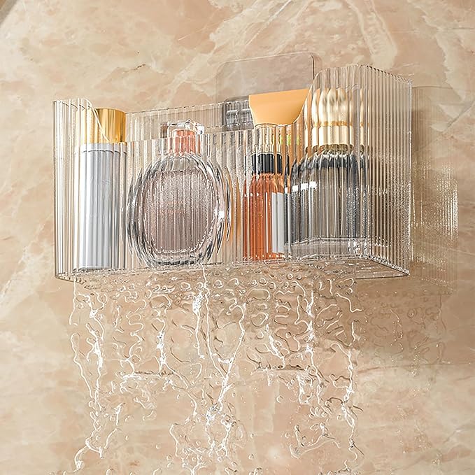 Acrylic Wall Mounted Storage Racks, Transparent Plastic Makeup Box Stackable