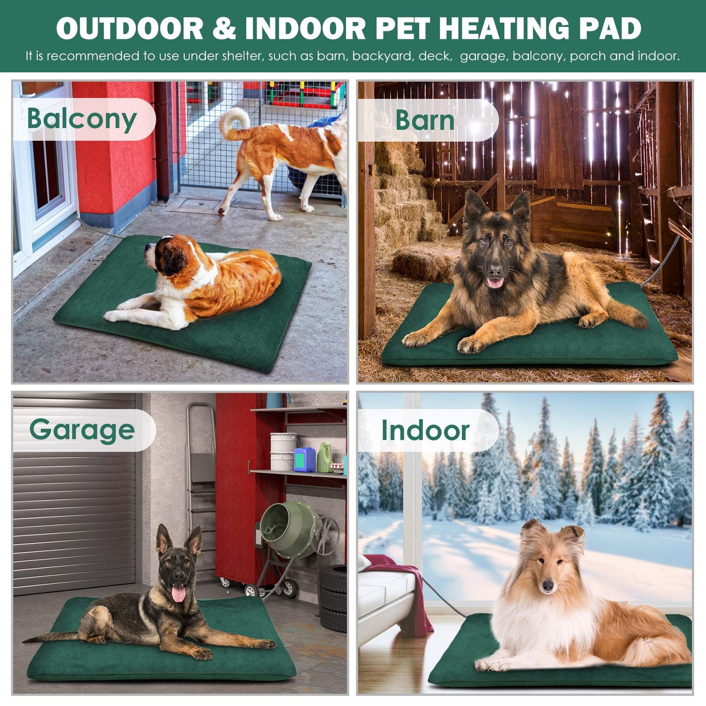 PETNF Outdoor Pet Heating Pads for Dog,Soft Electric Blanket Auto Temperature Control,Heated Mat for Dog House,Whelping Supply for Pregnant New Born Stray Feral Cat Puppy,Safe