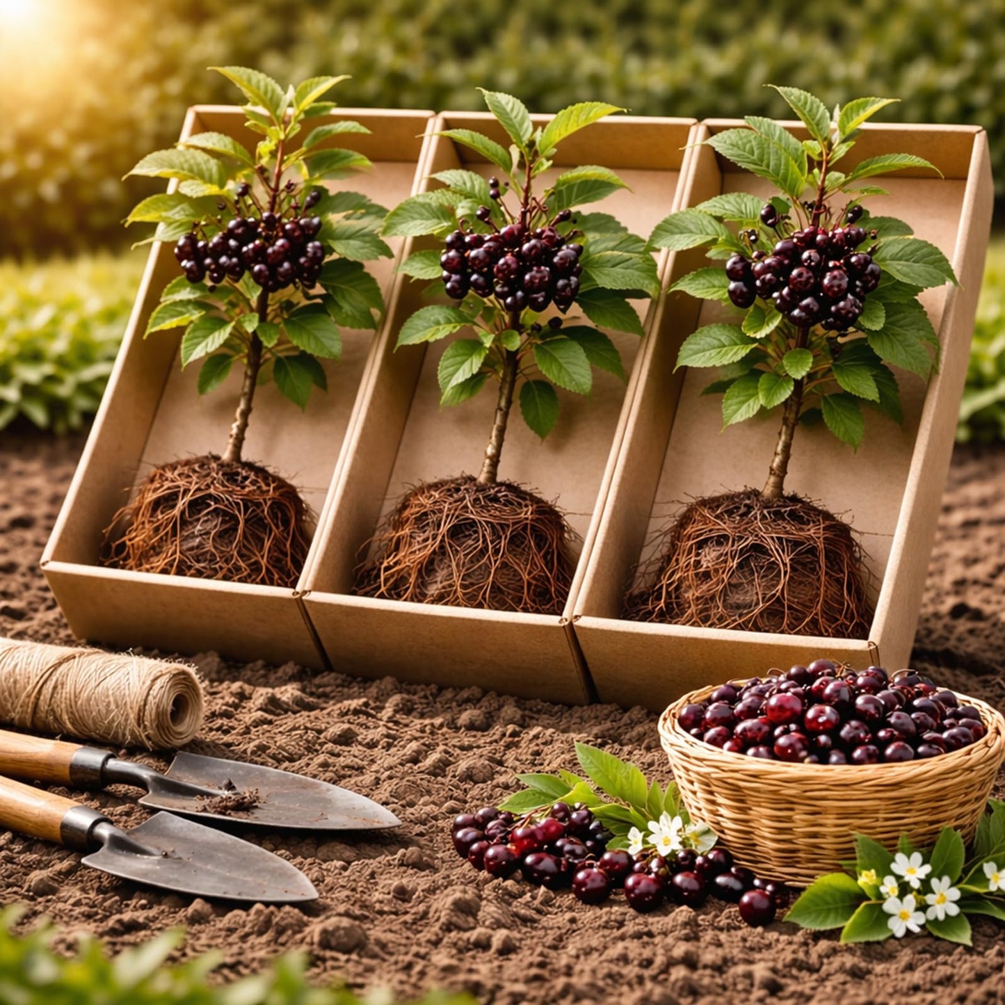 3 Chokecherry Tree Live Plants (Prunus virginiana) – Hardy Native Fruit Shrub – Edible Dark Red Berries – Fast Growing Outdoor Landscaping Plant – Well Rooted Ft Starter Plant