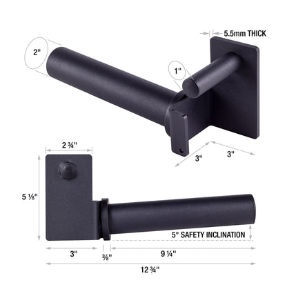 AmStaff Fitness Olympic Weight Plate Holder for Power & Squat Racks – Fits 2x2, 2.33x2.33, 3x3 Inch Tubes, 1" Hole – Storage Horns for Weight Plates on Power Rack – Pair (3" x 3")