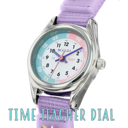 Tikkers Girls Analogue Classic Quartz Watch with Textile Strap TK0148