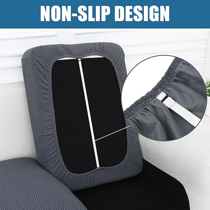 Smiry Waterproof Couch Cushion Covers, Stretch Jacquard Sectional Couch Covers