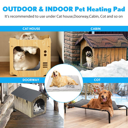 PETNF Outdoor Pet Heating Pads for Dog,Soft Electric Blanket Auto Temperature Control,Heated Mat for Dog House,Whelping Supply for Pregnant New Born Stray Feral Cat Puppy,Safe