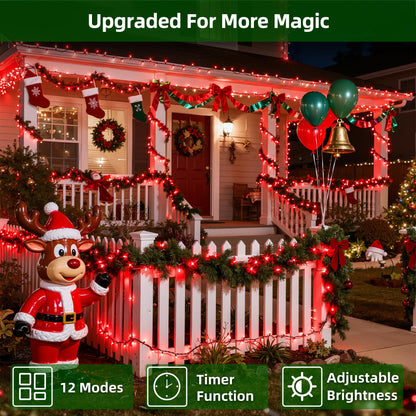 QUHUATU 750 LED 240FT Valentine Lights Outdoor,12 Lighting Modes Valentines DayDecorations with Timer, Dimmable Plug in Red LED StringLights Waterproof for Yard Tree Wedding Party Holiday Red