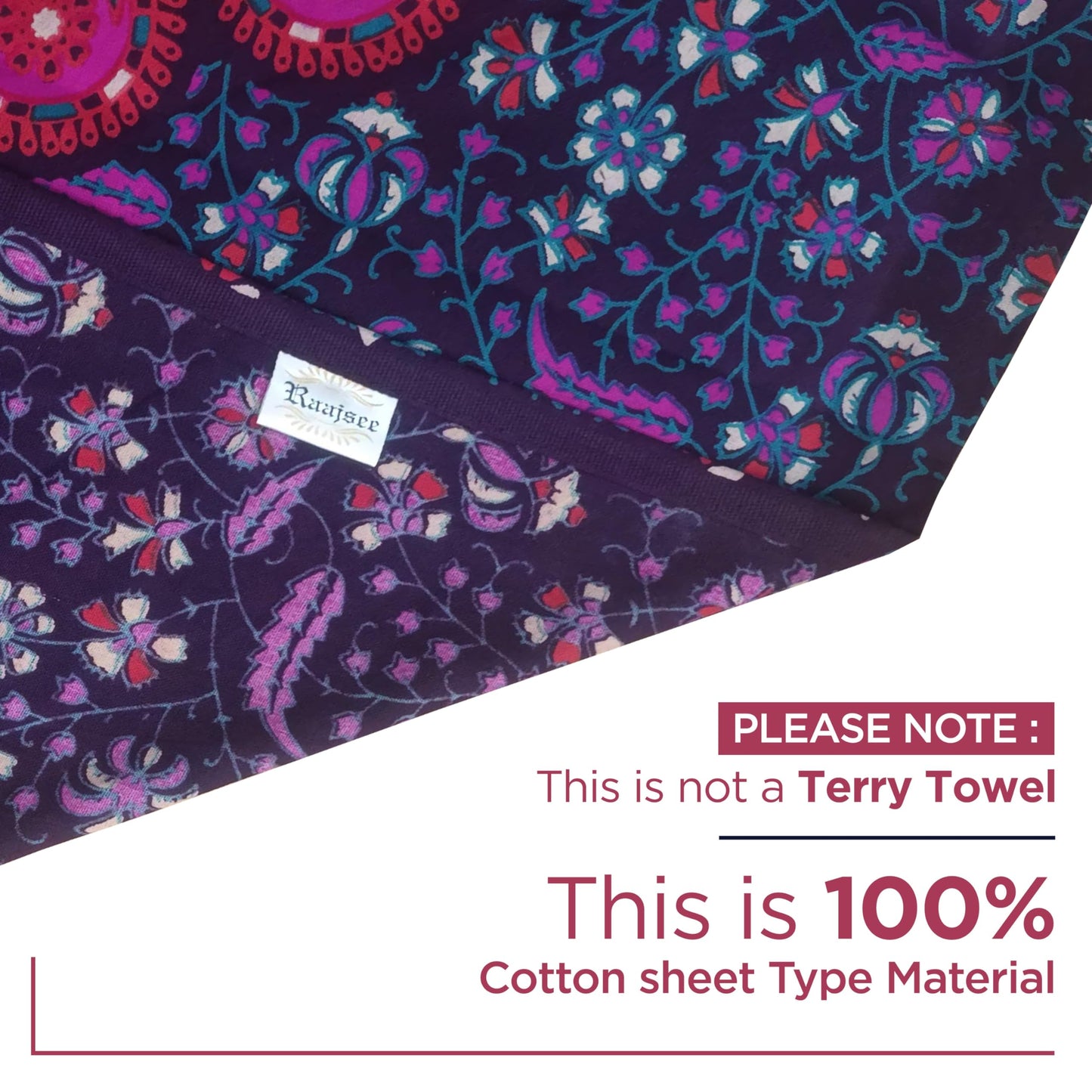 raajsee Purple Round Beach Tapestry Hippie/Boho Beach Blanket Mandala/Indian Cotton Throw - Round Tablecloth/Home Decor/Indie Rug Yoga Mat Meditation Picnic Rugs 178 CM / 70 INCHE Circle