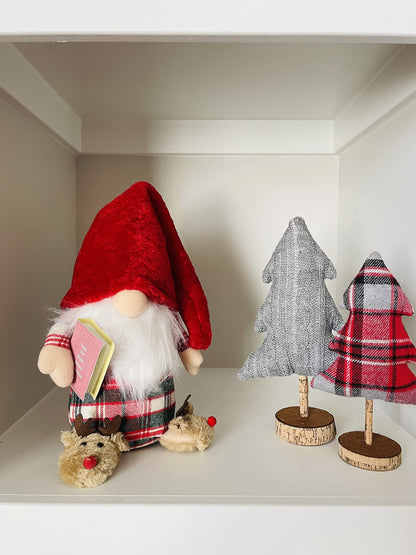 Madanar Pajama Christmas Gnome Plush Holding The Night Before Book Wearing Reindeer Slippers | Swedish Decor for Holiday Tiered Tray Shelf Table Nook Decorations (Christmas)