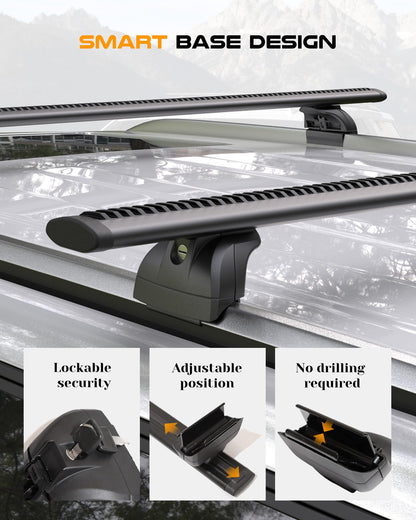 Snailfly Aluminum Lockable Roof Rack Cross Bar Fit for 2021–2026 Chevy Tahoe Suburban, GMC Yukon, Cadillac Escalade, 330 lbs Load Capacity, Easy No-Drill Install, Crossbar for Cargo Kayak Bike