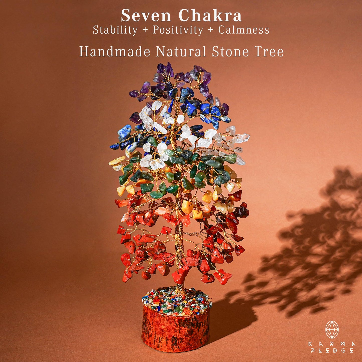 7 Chakra Healing Crystal Tree of Life for Manifestation, Handmade Crystal Tree for Good Luck, Positive Energy, Reiki, Home Office Room Wall Decor, Unique Birthday Gift for Women, Men, Mom & Dad