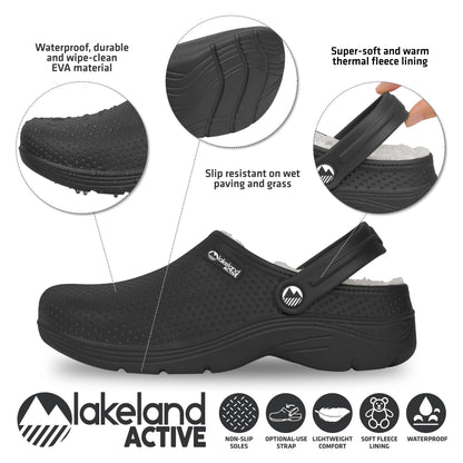 Lakeland Active Men's Fleece-Lined Dockray Clogs - Black - 10