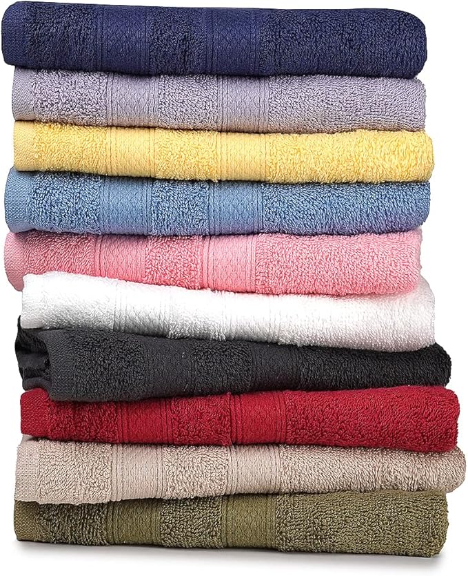 ZUPERIA Classic Hand Towels Pack of 10 100% Ring Spun Cotton Light Weight &