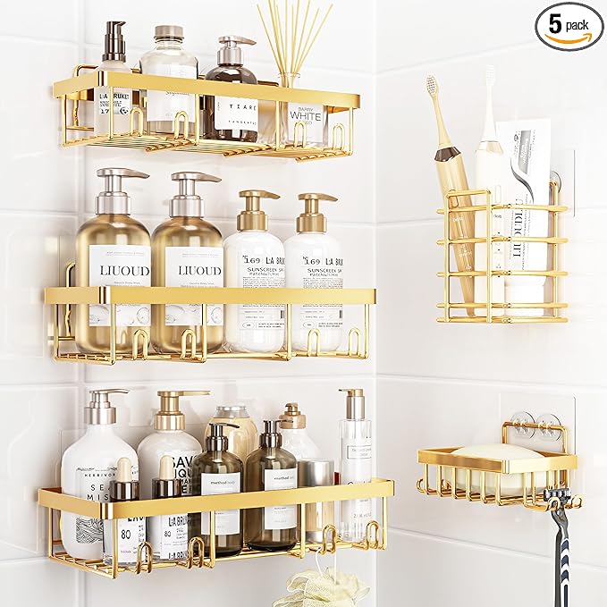 5 Pack Shower Caddy Organizer Rack Shelf