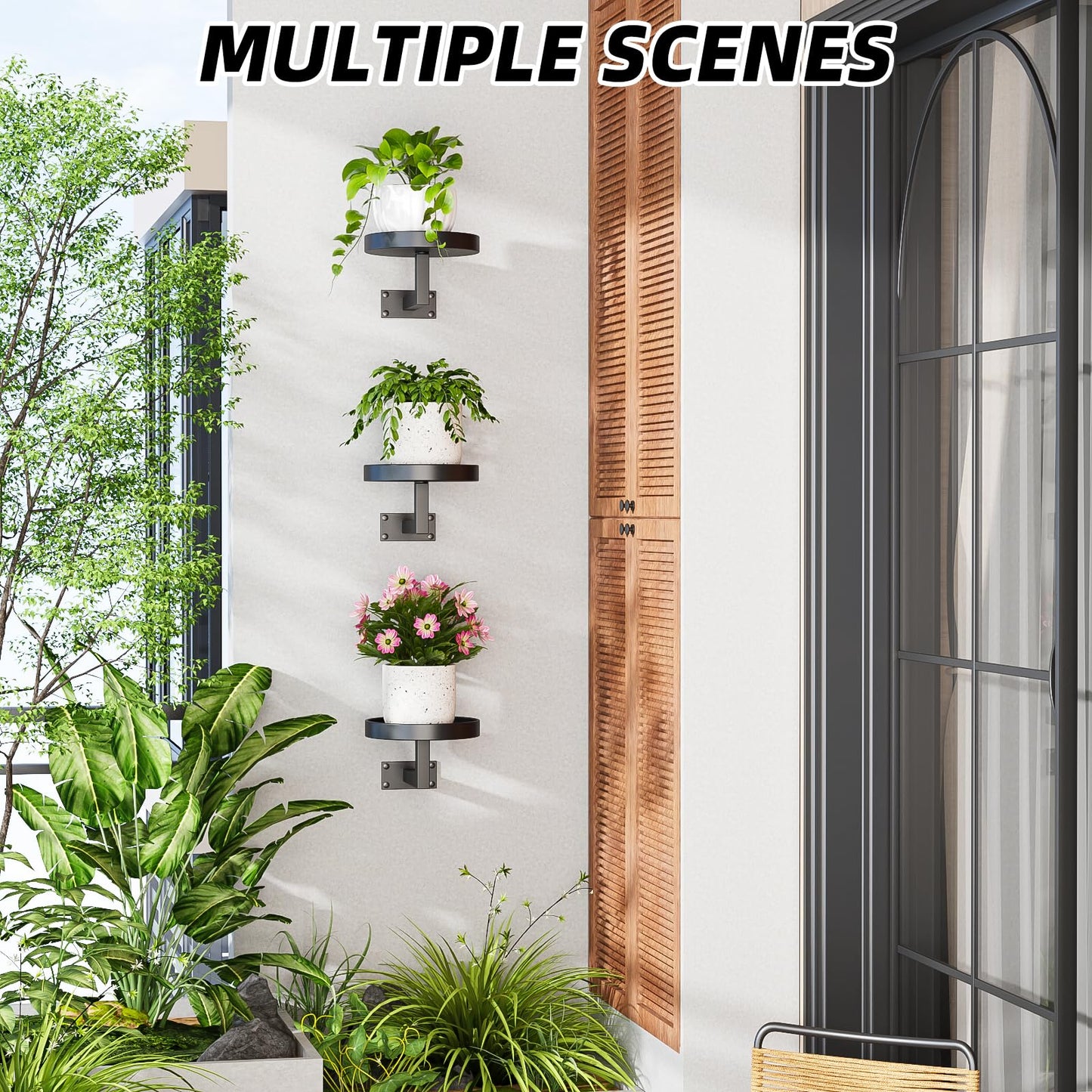 Awelov Wall Planters for Indoor Plants 3 Pack Floating Wall Mounted Plant Holder for Window, Bedroom, Living Room & Home Decor
