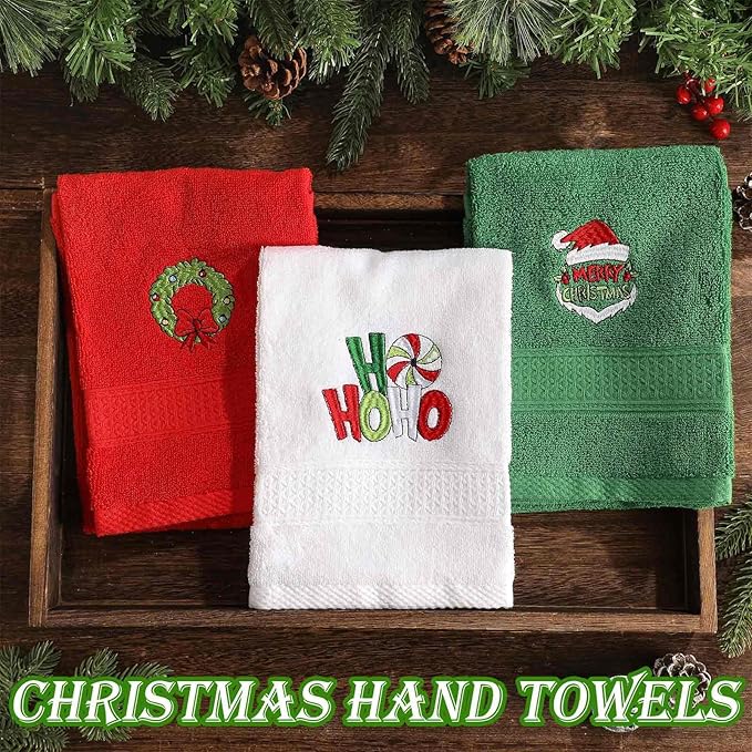 3 Pcs Merry Christmas Hand Towels