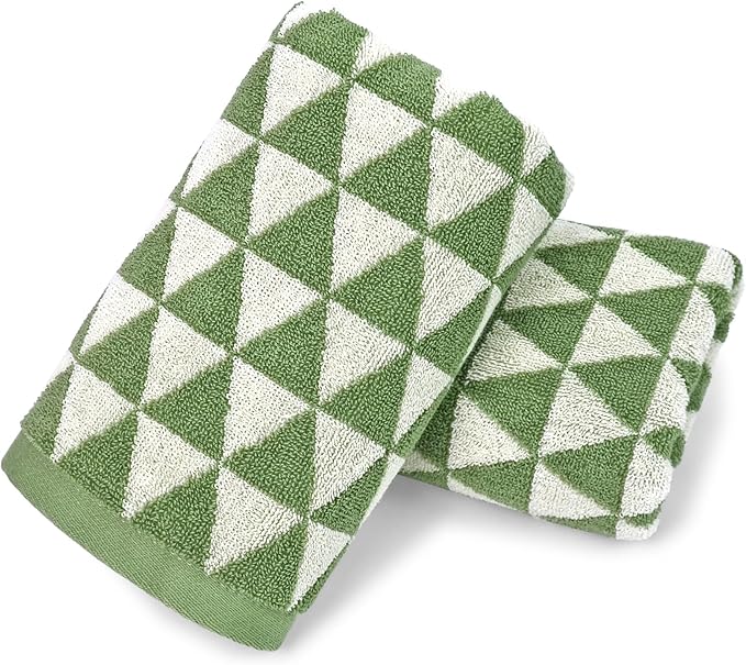 Jacquotha Green Hand Towels for Kitchen & Bathroom, 2 Pack Soft Lightweight