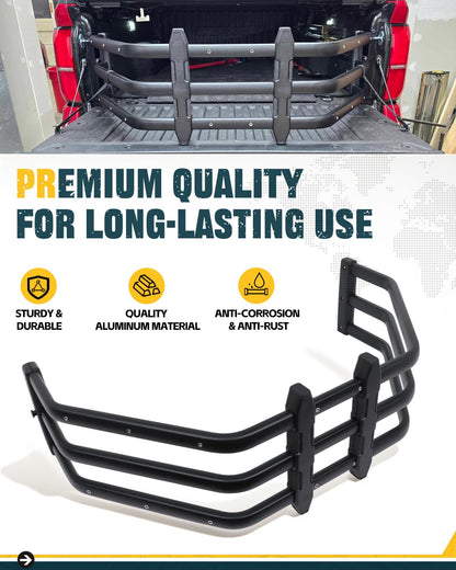 Trumgeta Truck Bed Extender Fit for Ford F-150 2021-2026, Dodge Ram 1500 2019-2026, Toyota Tundra 2007-2026, Tailgate Mount Cargo Extension, Fold-in/Fold-Out Pickup Storage