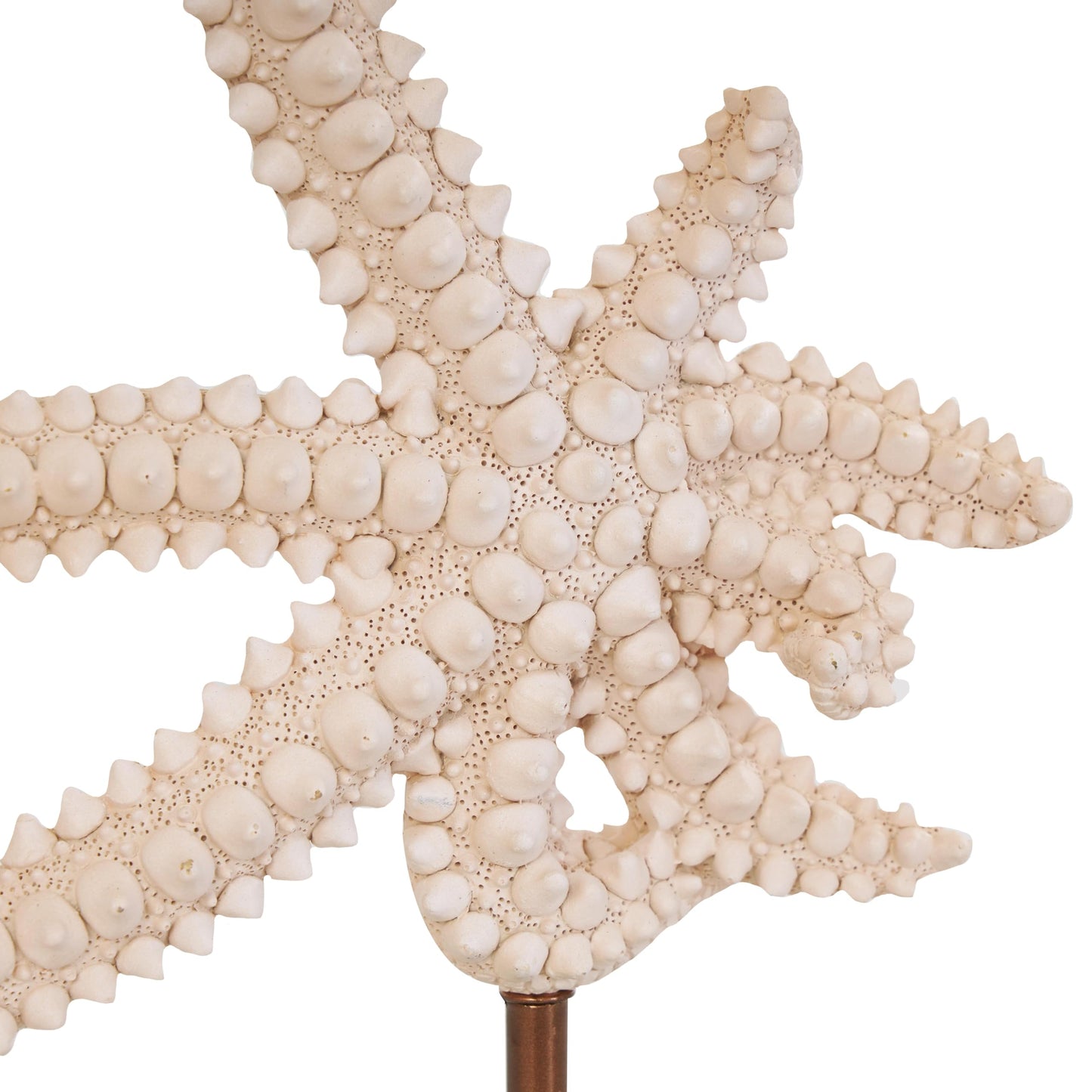 Deco 79 Polystone Starfish Decorative Sculpture Textured Home Decor Statue with Copper Stand, Accent Figurine 8" x 4" x 12", Pink
