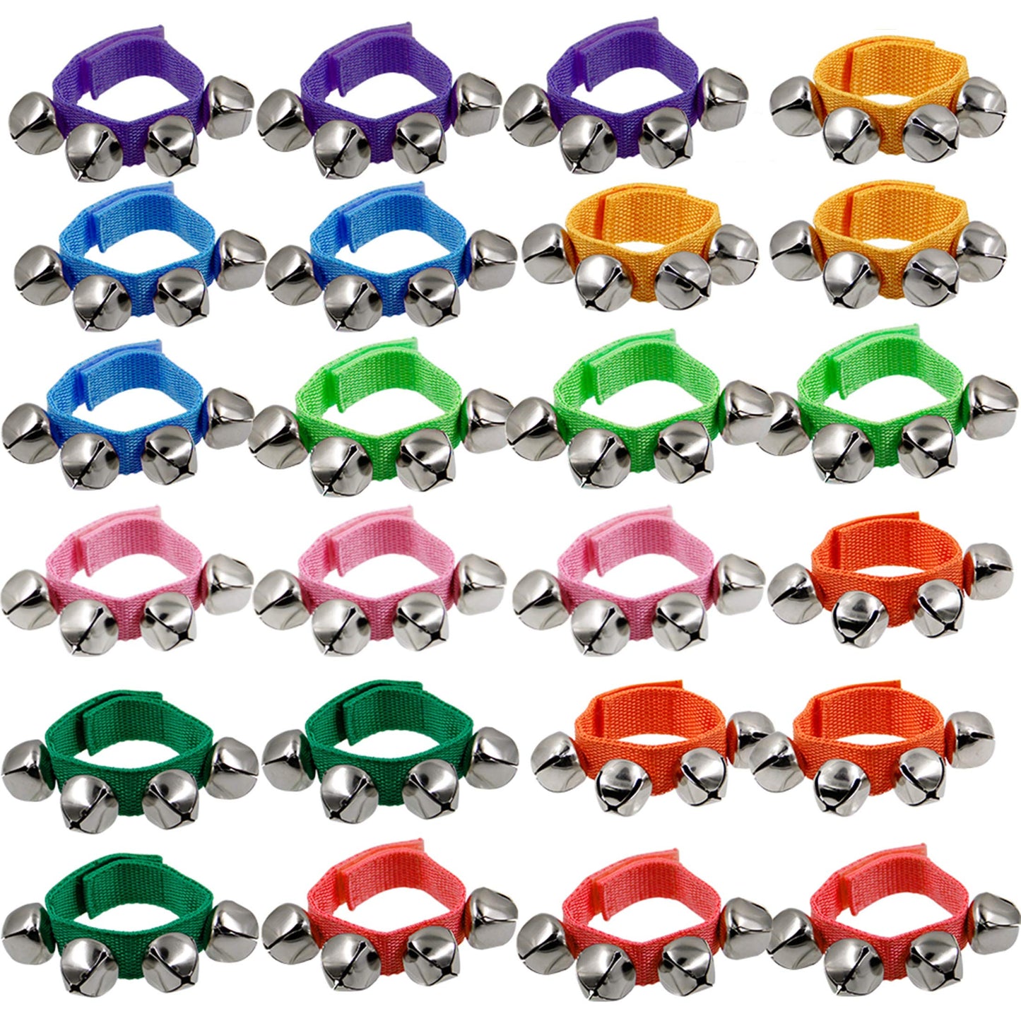Happy Trees Band Wrist Bells, 9" Wrist Shaking Jingle Bells, Adjustable Ankle Bell, 24 Pcs