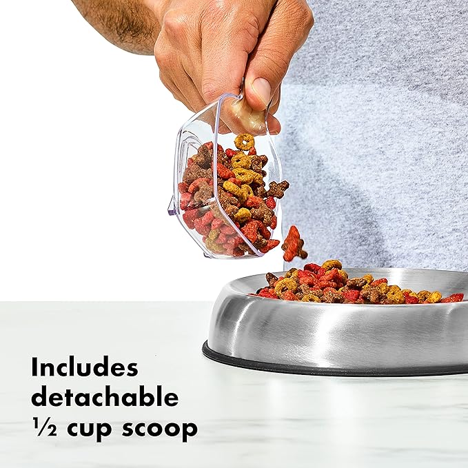 OXO Good Grips Pet Food Container 6.0 Qt | Clear | Airtight Seal |