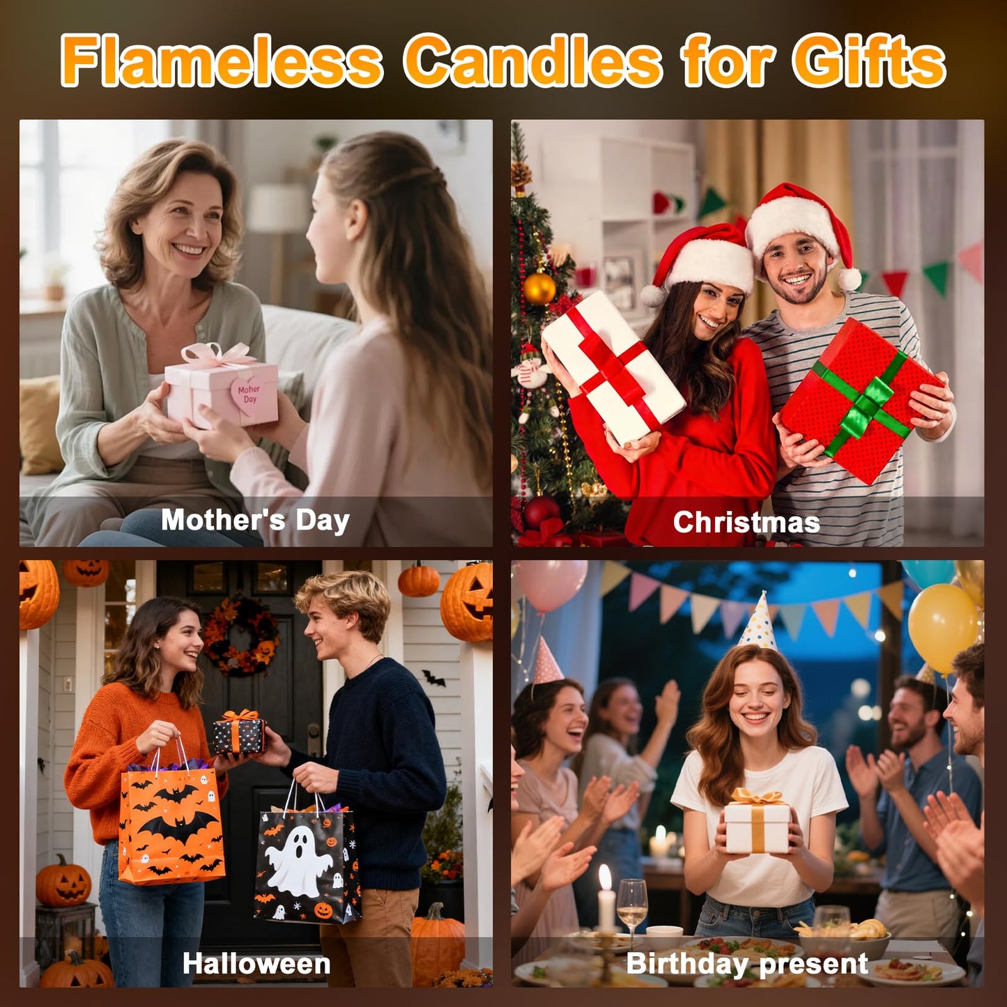 SUPERSUN Rechargeable Flameless Candles with Remote Timer & Magnetic Charging Base, 12 Pack LED Tea Lights Candles Battery Operated,Small Votive Candles for Christmas, Halloween, Wedding, Home Decor