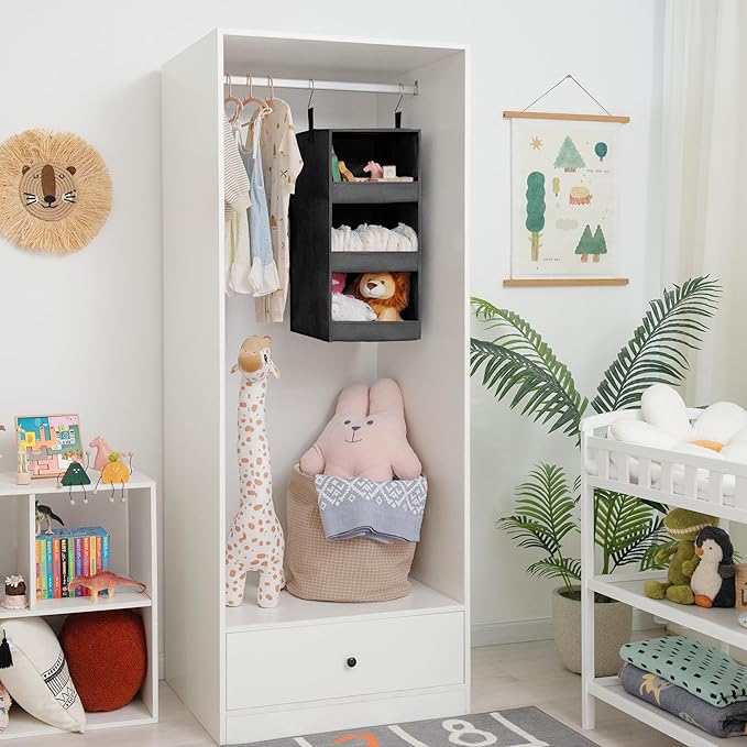 GRANNY SAYS Hanging Closet Shelf, 3-Shelf Foldable Hanging Organizers and