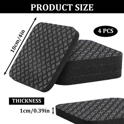 4PCS Non-Slip Walking Pad Mat,Treadmill Mat Pad for Carpet Hardwood Floors Indoor & Gym, Noise Reduction Exercise Equipment Mat for Under Treadmill & Exercise Bike Machines (4, 10mm)