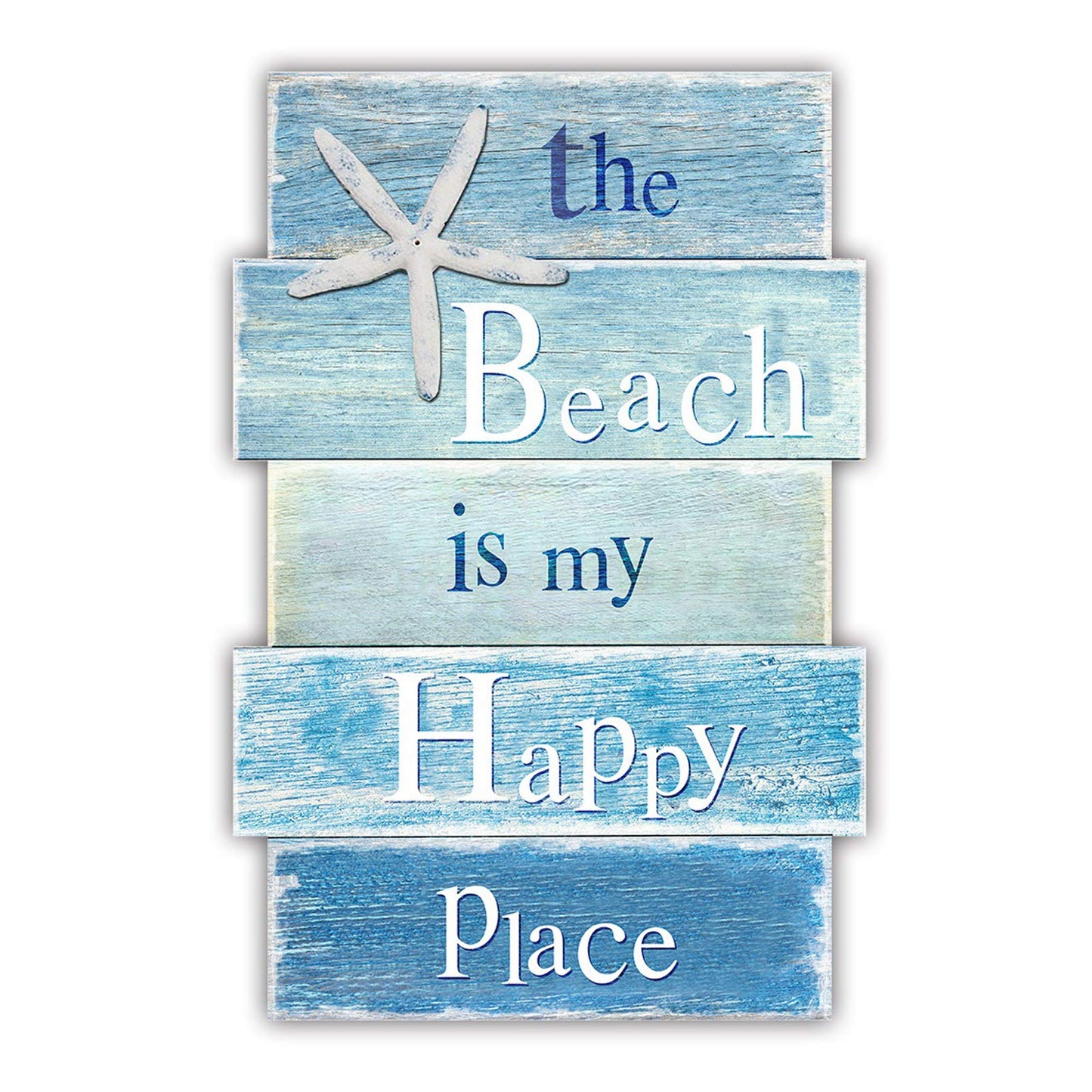 MODE HOME Coastal Wall Decor for Home, Beach Wall Art Wooden Hanging Sign with Starfish Element, Perfect Beach Themed Room Decor and Ocean Decor for Bathroom Bedroom Coastal Living Spaces 11.5" x 17"