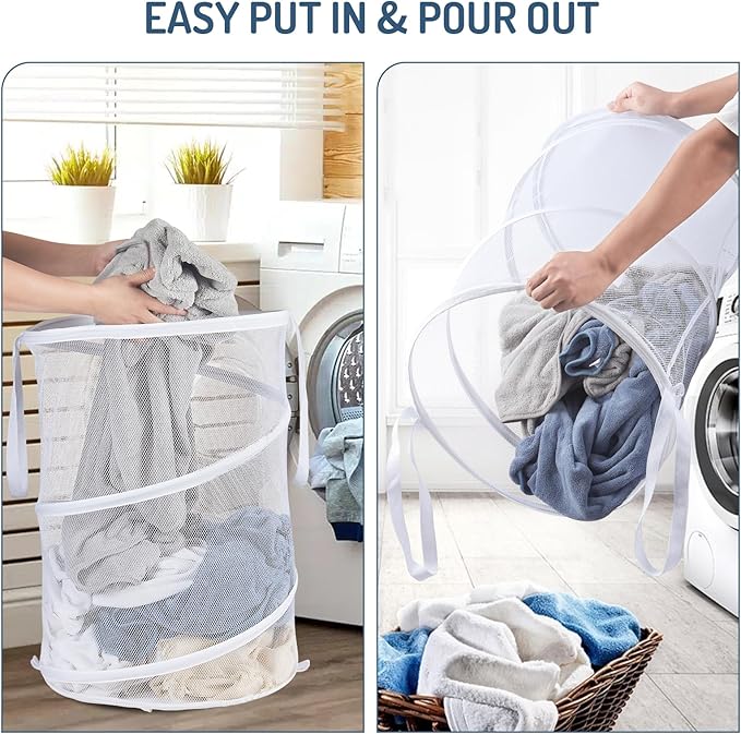 Seiritex Mesh Popup Laundry Hamper 115L Collapsible Laundry Basket Extra Large