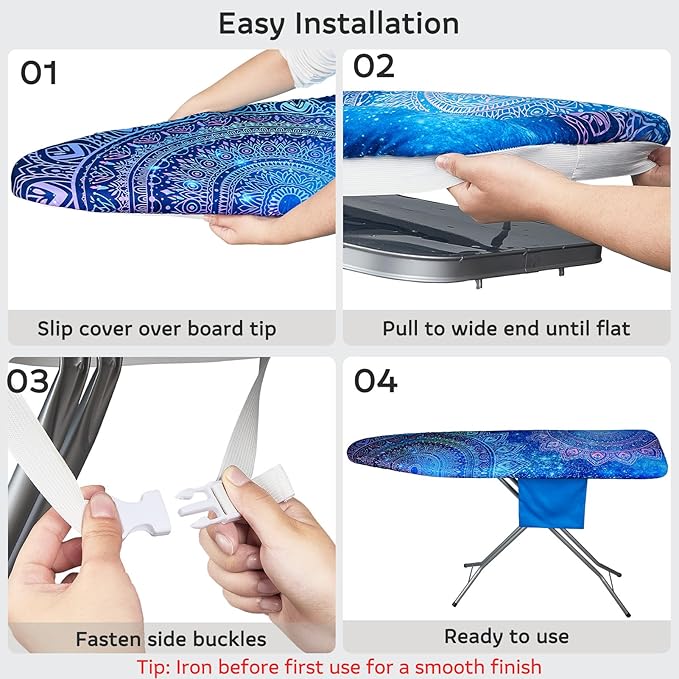 FIOBEE Ironing Board Cover and Pad Extra Thick Iron Board Pad