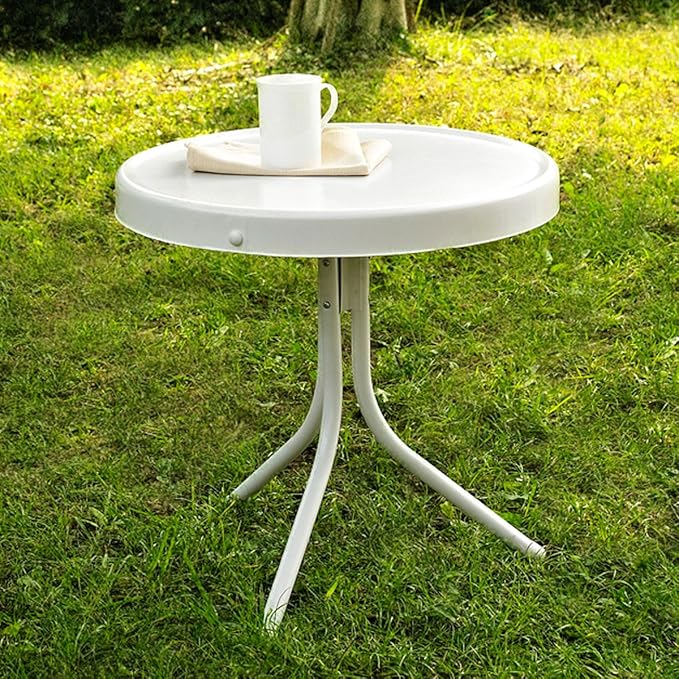 Crosley Furniture Griffith Weather Resistant Retro Metal Outdoor Side Table