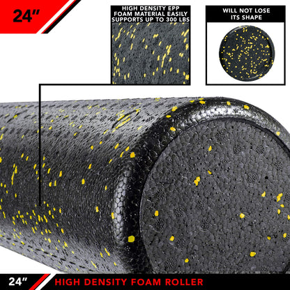 JFIT High Density Foam Roller, Solid Blue, 18-Inch