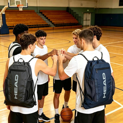 HEAD Men's Drawstring Backpack with Shoe & Phone Pocket,Structured Sports Gym Sack with Bottle Holders for Basketball, Workout, Tennis, Swimming, Travel,Training