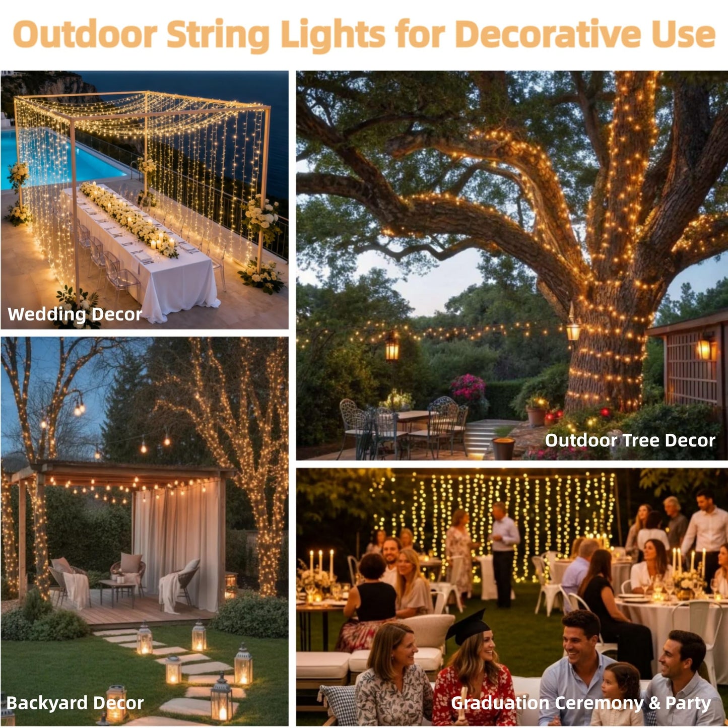 JMEXSUSS 200 LED String Lights Indoor Outdoor Clear Wire, Connectable Warm White Christmas String Lights for Bedroom, 66 Ft Twinkle Fairy Light Plug in for Wedding Home Tree Yard Patio Classroom Decor