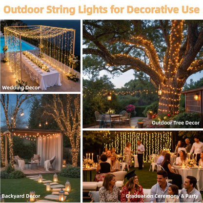 JMEXSUSS 200 LED String Lights Indoor Outdoor Clear Wire, Connectable Warm White Christmas String Lights for Bedroom, 66 Ft Twinkle Fairy Light Plug in for Wedding Home Tree Yard Patio Classroom Decor